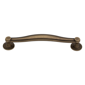 Winslow 160mm Solid Brass Pull Handle with Studded Detail - Antique Brass Finish