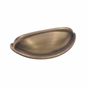 Cup Pulls: Milan 76mm Aged Solid Brass Cup Pull