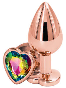 Rear Assets: Rear Assets Rose Gold Heart Medium Rainbow
