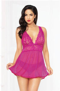 STM 10672 Wondrous Babydoll Set S/M - Fuchsia