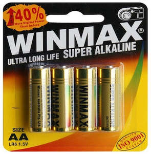 Extras: Winmax AA Super Alkaline Batteries - 4 Pack