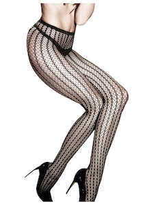Stockings Legwear: BACI AD2012 After Dark Jacquard Pantyhose OS - Stripe Black