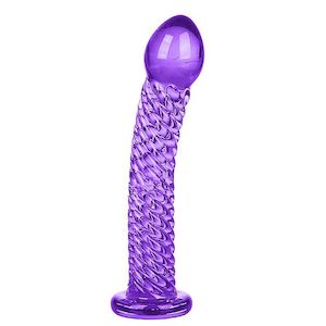 Dildos Strap Ons: Everyday Sexy Wavy Glass Dildo - Purple