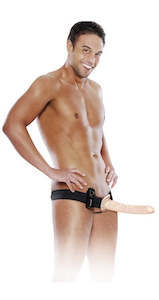 Fetish Fantasy Vibrating 10inch Hollow Strap On - Flesh