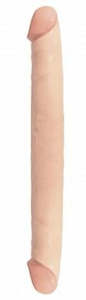 Double Ended Dildos: Basix 12inch Double Dong - Flesh