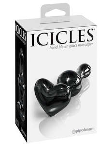 Icicles No. 74 Glass Love Heart Bulb Probe - Black