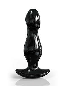 Glass Dildos: Icicles No. 71 Glass Anchor Probe - Black