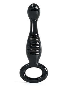 Icicles No. 68 Glass Ribbed Probe - Black