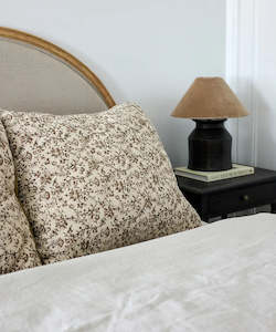 Bed Linen: Lilibeth Handblock Olive Velvet Euro Set