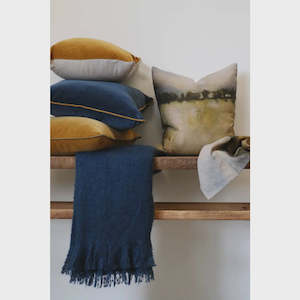 Throws: CC Interiors Throw - Indigo Blue