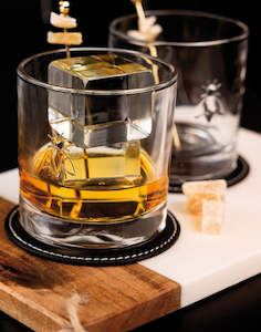Kitchen Tableware: Bee Whisky Glass set of 4