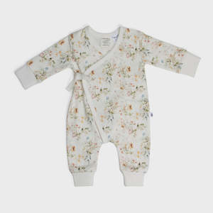 Cotton Tie Babygrow - Floral
