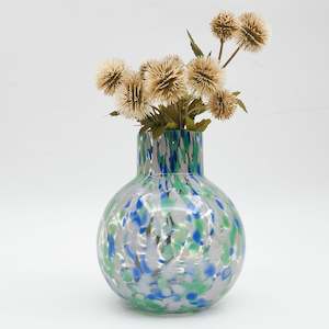 Vases Pots: Jaslyn Speckle Vase - Green/Blue