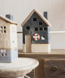 French Country Collections: Saint Malo Tea Light House with Buoy Large