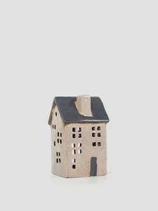 French Country Collections: Saint Malo Tea Light House with Blue Roof
