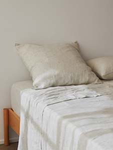 Bed Linen: Pinstripe Linen Euro Pillowcase