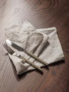 Pinstripe Linen Tablecloth