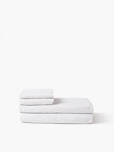 Sheets: Pinstripe Organic Cotton Fitted Sheet