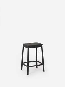 Radial Stool w/Leather Seat