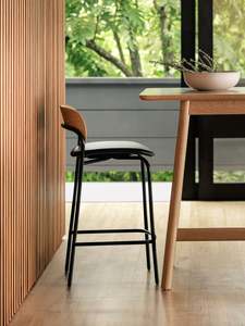 Trace Stool w/ Leather Seat