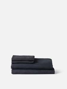 Easygift: Blue Black Linen Flat Sheet
