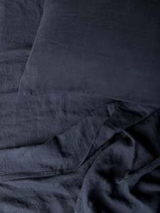 Easygift: Blue Black Linen Duvet Cover