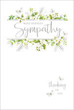 Greeting Cards: Card $5.99 With Deepest Sympathy Green Leaves