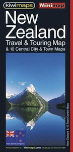 KiwiMaps New Zealand Touring & 10 Towns Mini Road Map