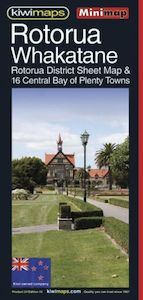 Maps: Rotorua-Whakatane Mini Road Map by KiwiMaps