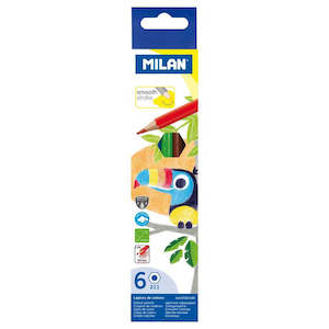 Art Colouring: Milan Coloured Pencils Hexagonal Pack 6 Assorted Colours