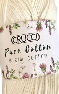 Crucci Yarn: Crucci Pure Cotton 8 Ply 50 gm