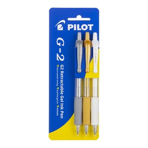 Pilot G2 Gel Fine Metallic GSW Pack of 3