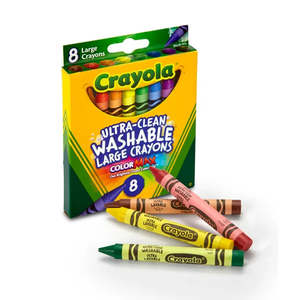 Art Colouring: Crayola Ultra-Clean Washable Large Crayons 8Pk