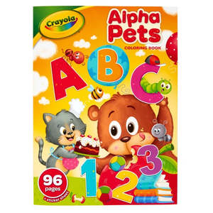Art Colouring: Crayola Alpha Pets Coloring Book With Stickers 96 Pages