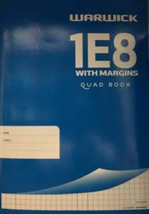 EXERCISE BOOK WARW 1E8 7MM QUAD 32LF WITH MARGINS