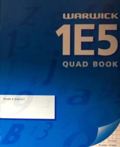 EXERCISE BOOK WARW 1E5 7MM QUAD 36LF