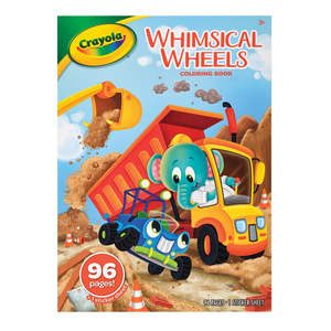Art Colouring: Crayola Whimsical Wheels Coloring Book With Stickers 96 Pages