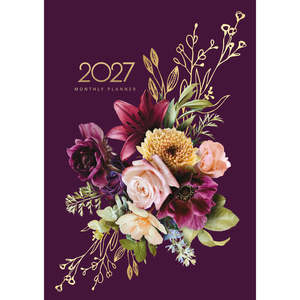 Diary 2027 Collins A4 Monthly Planner Floral Bouquet