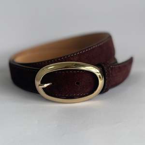 Suede Belt | Choc | Gold Buckle