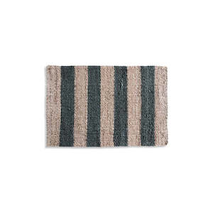 Bathroom: Jute Mat Green Stripe