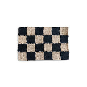 Bathroom: Jute Mat Black Checker