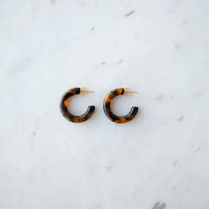 Jewellery: Baby Bold Hoops - Dark Tort