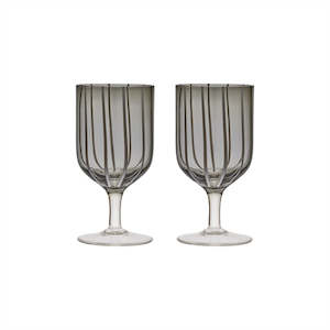 Mizu Wine Glasses | Grey | Set x 2