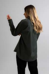 Shirts Tees: Oversized Shirt/ Liquorice