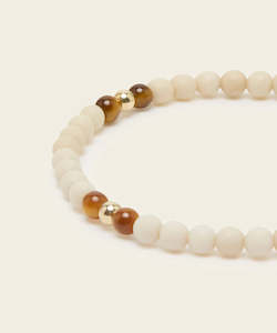 Jewellery: Kindred Peace Bracelet with Fossil Coral & Tiger's Eye