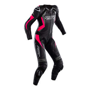 Motorcycle Leather Race Suits: RST LADIES TRACTECH EVO 4 CE 1PC SUIT [BLACK/PINK/GREY]
