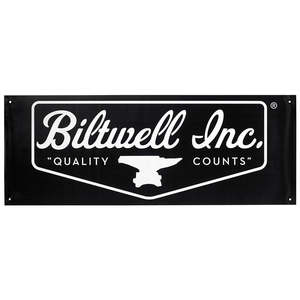 BILTWELL SHOP BANNER SHIELD LOGO [BLACK/WHITE] 45x123CM