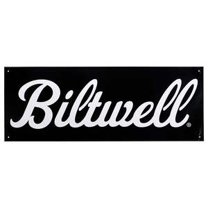 BILTWELL SHOP BANNER SCRIPT [BLACK/WHITE] 45x123CM