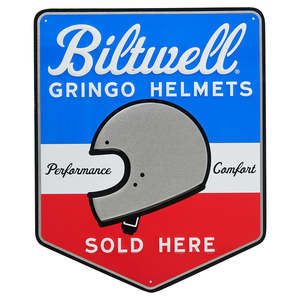 Gifts Novelties: BILTWELL SIGN [GRINGO RED/WHITE/BLUE] 47x38CM
