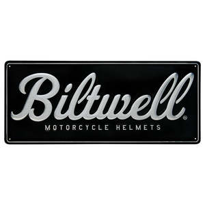 BILTWELL SIGN [SCRIPT BLACK/ALUMINUM] 59x25CM